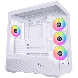 Lian Li V100 ATX Mid-Tower PC Case, 4 x 120mm ARGB PWM Fans Pre-Installed, LED RGB Strip, Display Platform with Tempered Glass, Support 420mm GPUs, 360mm Radiator, Optimized Airflow - Black (V100RX)