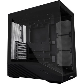 Lian Li V100 ATX Mid-Tower PC Case, 4 x 120mm ARGB PWM Fans Pre-Installed, LED RGB Strip, Display Platform with Tempered Glass, Support 420mm GPUs, 360mm Radiator, Optimized Airflow - Black (V100RX)