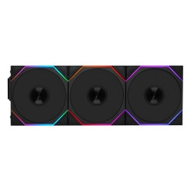 Lian Li UNI Fan TL Wireless 120-Triple Pack (Reverse Blade)-2.4 GHz Wireless Signal ARGB Fan-Infinity Mirror-Daisy-Chain Design-Customizable Lighting-Controller Included & Required - Black(12RTL1W3B)