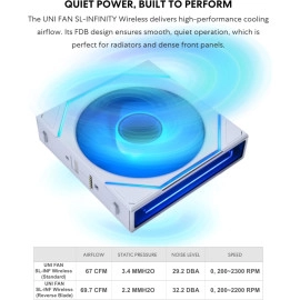Lian Li UNI Fan SL-Infinity Wireless 120 - Triple Pack - 2.4 GHz Wireless Signal ARGB Fan Control - Double Infinity Mirror Design - Low Noise - Controller Included - White (12SLIN1W3W)