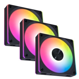 Lian Li UNI Fan CL120 ARGB 120mm PWM Fans - Triple Pack - 2.4 GHz Wireless Signal RGB & PC Case Fans Control - Daisy-Chain - Dual Light Zones - FDB - Controller Included & Required - Black (12CL1W3B)
