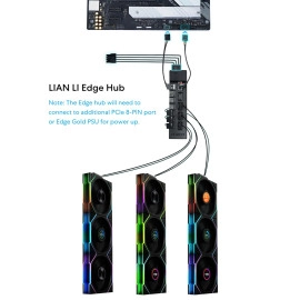 Lian Li UNI Fan TL Wireless 120-Triple Pack-2.4 GHz Wireless Signal ARGB Fan-Infinity Mirror-Daisy-Chain Design-Customizable Lighting Effects-Controller Included & Required - Black (12TL1W3B)