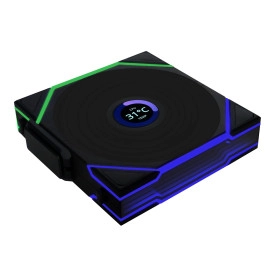 Lian Li UNI Fan TL Wireless 120-Triple Pack-2.4 GHz Wireless Signal ARGB Fan-Infinity Mirror-Daisy-Chain Design-Customizable Lighting Effects-Controller Included & Required - Black (12TL1W3B)