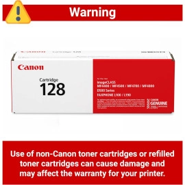 Canon Genuine 128 Black Toner Cartridge Compatible with MF4450, MF4770n, MF4570 Series, MF4800 Series, D530, D550, L100, L190