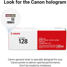 Canon Genuine 128 Black Toner Cartridge Compatible with MF4450, MF4770n, MF4570 Series, MF4800 Series, D530, D550, L100, L190