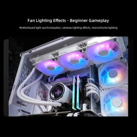 LA200 White 360 ARGB Liquid CPU Cooler – Infinity Mirror Pump Head with Stunning Lighting Depth, Supports Intel LGA 1851/1700 & AMD AM5/AM4