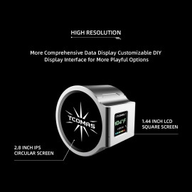 LX800 White 360 AIO Liquid CPU Cooler – Dual-Screen Pump Design (Round Main + Square Sub Display), ARGB Fans, Supports Intel LGA 1851/1700 & AMD AM5/AM4