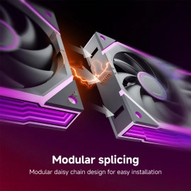 AsiaHorse Nyota Ultra 120mm PC Case Fan - Space-Inspired Design (Infinity Mirror + RGB Ring), 9 Blades 58.5 CFM, Modular Build, Ultra-Quiet Silicone Pads, PWM Control-Quiet Hydro Bearing