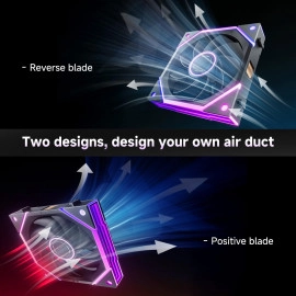 AsiaHorse Nyota Ultra 120mm PC Case Fan - Space-Inspired Design (Infinity Mirror + RGB Ring), 9 Blades 58.5 CFM, Modular Build, Ultra-Quiet Silicone Pads, PWM Control-Quiet Hydro Bearing