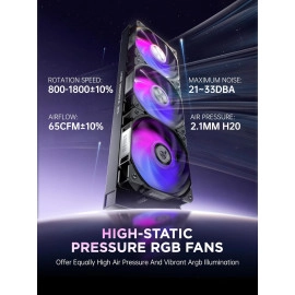 AsiaHorse WK-A360 ARGB All-in-One AIO CPU Liquid Cooler, Wandering Knight 360mm Water Cooling System with Dual High-Performance Pump and 3×120mm PWM Fans, Compatible with Intel & AMD CPUs (Black)