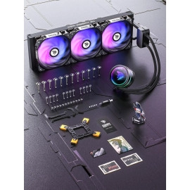 AsiaHorse WK-A360 ARGB All-in-One AIO CPU Liquid Cooler, Wandering Knight 360mm Water Cooling System with Dual High-Performance Pump and 3×120mm PWM Fans, Compatible with Intel & AMD CPUs (Black)