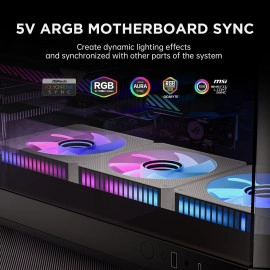 AsiaHorse STARBEAT 120mm, RGB Sound Control Rhythm PC Case Fan, Daisy-Chain Connection, 5V 3Pin ARGB Lighting for Computer Case & Liquid Radiator