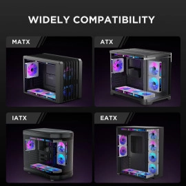 AsiaHorse STARBEAT 120mm, RGB Sound Control Rhythm PC Case Fan, Daisy-Chain Connection, 5V 3Pin ARGB Lighting for Computer Case & Liquid Radiator