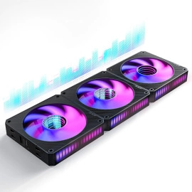 AsiaHorse STARBEAT 120mm, RGB Sound Control Rhythm PC Case Fan, Daisy-Chain Connection, 5V 3Pin ARGB Lighting for Computer Case & Liquid Radiator