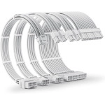 AsiaHorse 12VHPWR PSU Extension Cable Kit for RTX 50/40 Series, 16AWG Pcie 5.0 Cable Extension Kit Soft Braided 16PIN to 16PIN Cable Kit, 24pin ATX /4+4pin EPS /12+4pin 30CM