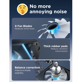 AsiaHorse AMICI-5GT RGB PC Fans, Infinity Mirror ARGB Fans HDB Bearing Fan Speeds Up to 1800 RPM with 24 LED Lights, Reverse Blade Fan Compatible Motherboard Aura SYNC (Not Wireless Connection)