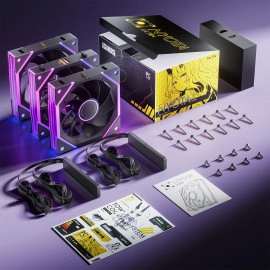 AsiaHorse Nyota Ultra 120mm PC Case Fan - Space-Inspired Design (Infinity Mirror + RGB Ring), 9 Blades 58.5 CFM, Modular Build, Ultra-Quiet Silicone Pads, PWM Control-Quiet Hydro Bearing
