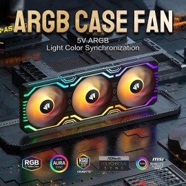 Asiahorse Matrix 360mm PC Fan, 56 Addressable LEDs RGB Fans, All-in-One Square Frame Integrated RGB Case Fan with MB Sync/Analog Controller, PWM Control Fan for Computer Case and Liquid Cooling System