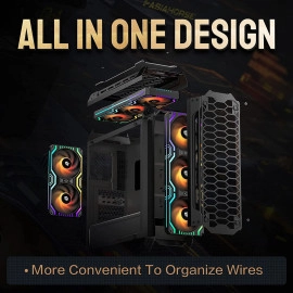 Asiahorse Matrix 360mm PC Fan, 56 Addressable LEDs RGB Fans, All-in-One Square Frame Integrated RGB Case Fan with MB Sync/Analog Controller, PWM Control Fan for Computer Case and Liquid Cooling System