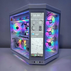 AsiaHorse FS-9002 Pro 120mm RGB Case Fan, 26 LED ARGB and Double LED Lingting Loops, 800-1800rpm Pwm Case Fan with 5V PWM Motherboard Sync/Analog Controller (6 Pack, White)