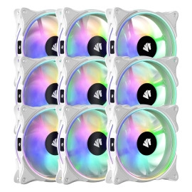 AsiaHorse FS-9002 Pro 120mm RGB Case Fan, 26 LED ARGB and Double LED Lingting Loops, 800-1800rpm Pwm Case Fan with 5V PWM Motherboard Sync/Analog Controller (6 Pack, White)