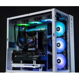 ASIAHORSE WD-001 Series 120mm Case Fan with Controller, Black 5V ARGB Motherboard Computer Case Fans Quiet High Airflow Adjustable Light Effect Computer Cooling Fan, 5 Pack