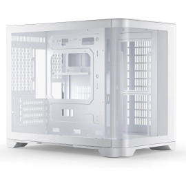AsiaHorse Pegasus Micro ATX PC Case Dual Chamber 270° Full View Tempered Glass Huge Space MATX Gaming PC Case-360mm Radiator, RTX 40 Compatible, High Airflow Full-Tower MATX Computer Cases-White