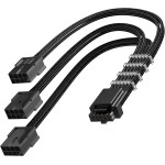 AsiaHorse 16AWG PCI-e 5.0 12VHPWR PSU Cable Extension, 600W 12+4 Pin Male to PCIE 3x8 Pin(6+2) Female PC Cable Extension for RTX 3090Ti/4070Ti/4080/4090, 30CM