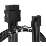 AsiaHorse 12VHPWR Adapter Cable Extension, 600 Watts Rated 12+4-Pin (16-Pin) Female to Male PCIe Extension Cable, Compatible with RTX 3090Ti 4070ti 4080 4090, 3CM Length (Black)