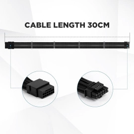 AsiaHorse 12VHPWR Adapter Cable Extension, 600 Watts Rated 12+4-Pin (16-Pin) Female to Male PCIe Extension Cable, Compatible with RTX 3090Ti 4070ti 4080 4090, 3CM Length (Black)