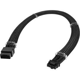 AsiaHorse 12VHPWR Adapter Cable Extension, 600 Watts Rated 12+4-Pin (16-Pin) Female to Male PCIe Extension Cable, Compatible with RTX 3090Ti 4070ti 4080 4090, 3CM Length (Black)