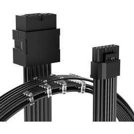 AsiaHorse 12VHPWR Adapter Cable Extension, 600 Watts Rated 12+4-Pin (16-Pin) Female to Male PCIe Extension Cable, Compatible with RTX 3090Ti 4070ti 4080 4090, 3CM Length (Black)