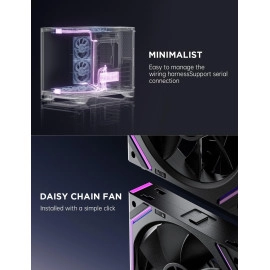 Asiahorse Dawn 120mm Case Fan, ARGB PWM 1850RPM/71CFM Airflow, Forward & Reverse Blade Design, Low Noise, Precision HDB Bearings High Performance RGB PC Fan Modular Connection