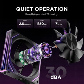Asiahorse Dawn 120mm Case Fan, ARGB PWM 1850RPM/71CFM Airflow, Forward & Reverse Blade Design, Low Noise, Precision HDB Bearings High Performance RGB PC Fan Modular Connection