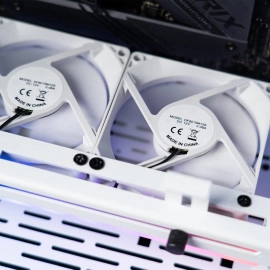 AsiaHorse Graphics Card Cooler with ARGB 5V 3Pin LED and Three 80mm Fans, RGB LED Graphics Card Holder, GPU Cooler Easy Installation-White