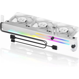 AsiaHorse Graphics Card Cooler with ARGB 5V 3Pin LED and Three 80mm Fans, RGB LED Graphics Card Holder, GPU Cooler Easy Installation-White