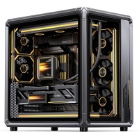 JONSBO X400 Gray ATX PC Case, Back-Connect Desktop Case,MB Auxiliary Air Guidance Cooling System, E-Sport Assistant,2 Sides SP 360 AIO,SP 427mm GPU, ATX<180mm,Compatibility/Heat Dissipation,Gray