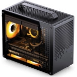 JONSBO/JONSPLUS Z20 Black Micro-ATX Mini Tower PC Case,with Detachable Carrying Handle, Mini Size, High-Performance Hardware Compatible, Support 240AIO, H160mm Cooler, Black