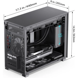 JONSBO D31 MESH Black Micro ATX Computer Case, MATX/ITX Mainboard/Support RTX 4090(335-400mm) GPU 360/280AIO,Power ATX/SFX: 100mm-220mm Multiple Tool-Free Design,Black