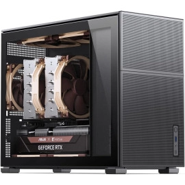 JONSBO D31 MESH Black Micro ATX Computer Case, MATX/ITX Mainboard/Support RTX 4090(335-400mm) GPU 360/280AIO,Power ATX/SFX: 100mm-220mm Multiple Tool-Free Design,Black