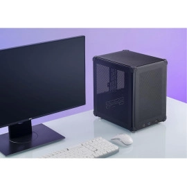 JONSBO C6 Black Mini MATX Mesh PC Case,Simple Compact Desktop Micro ATX Chassis,Upper Cover/Side Panel Tool-Free Open pc case, ATX Power Bite (L185mm Max.),Support 75mm CPU Cooler,GPU200-255mm
