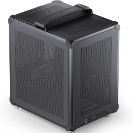 JONSBO C6 Black Mini MATX Mesh PC Case,Simple Compact Desktop Micro ATX Chassis,Upper Cover/Side Panel Tool-Free Open pc case, ATX Power Bite (L185mm Max.),Support 75mm CPU Cooler,GPU200-255mm