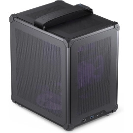 JONSBO C6 Black Mini MATX Mesh PC Case,Simple Compact Desktop Micro ATX Chassis,Upper Cover/Side Panel Tool-Free Open pc case, ATX Power Bite (L185mm Max.),Support 75mm CPU Cooler,GPU200-255mm