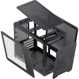 ​JONSBO C6 MAX Black Micro ATX PC Case,Matx Handled Mesh Chassis,1-Side Penetration, Simple Compact Desktop Computer case, ATX Power Bite (L220mm Max.),170mm CPU Cooler,Panels Tool-Free Open,Black