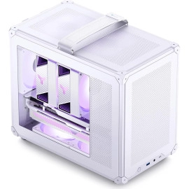 ​JONSBO C6 MAX White Micro ATX PC Case,Matx Handled Mesh Chassis,1-Side Penetration, Simple Compact Desktop Computer case, ATX Power Bite (L220mm Max.), 170mm H CPU Cooler,Panels Tool-Free Open,White