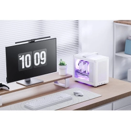 ​JONSBO C6 MAX White Micro ATX PC Case,Matx Handled Mesh Chassis,1-Side Penetration, Simple Compact Desktop Computer case, ATX Power Bite (L220mm Max.), 170mm H CPU Cooler,Panels Tool-Free Open,White