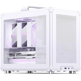 ​JONSBO C6 MAX White Micro ATX PC Case,Matx Handled Mesh Chassis,1-Side Penetration, Simple Compact Desktop Computer case, ATX Power Bite (L220mm Max.), 170mm H CPU Cooler,Panels Tool-Free Open,White