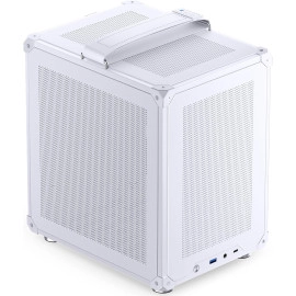 JONSBO C6-ITX Black Mini ITX Handled Mesh PC Case, Simple Compact Desktop Chassis, SP MB mini-ITX/Mini-DTX, ATX Power Bite (L140mm Max.), 170mm Tower Cooler,Tool-Free Open SFF Case, Black