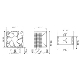 JONSBO CR1400 EVO Black Color Series 9cm CPU Cooler, H130mm, Air Tower Radiator, Silent heatsink, 4pin Automatic Light CPU Fan,4 Copper Heatpipes for AMD AM4/AM5 Intel LGA1700, 92mm RGB Fan, Black