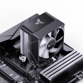 JONSBO CR1400 EVO Black Color Series 9cm CPU Cooler, H130mm, Air Tower Radiator, Silent heatsink, 4pin Automatic Light CPU Fan,4 Copper Heatpipes for AMD AM4/AM5 Intel LGA1700, 92mm RGB Fan, Black